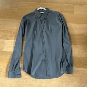 Theory grey button down shirt